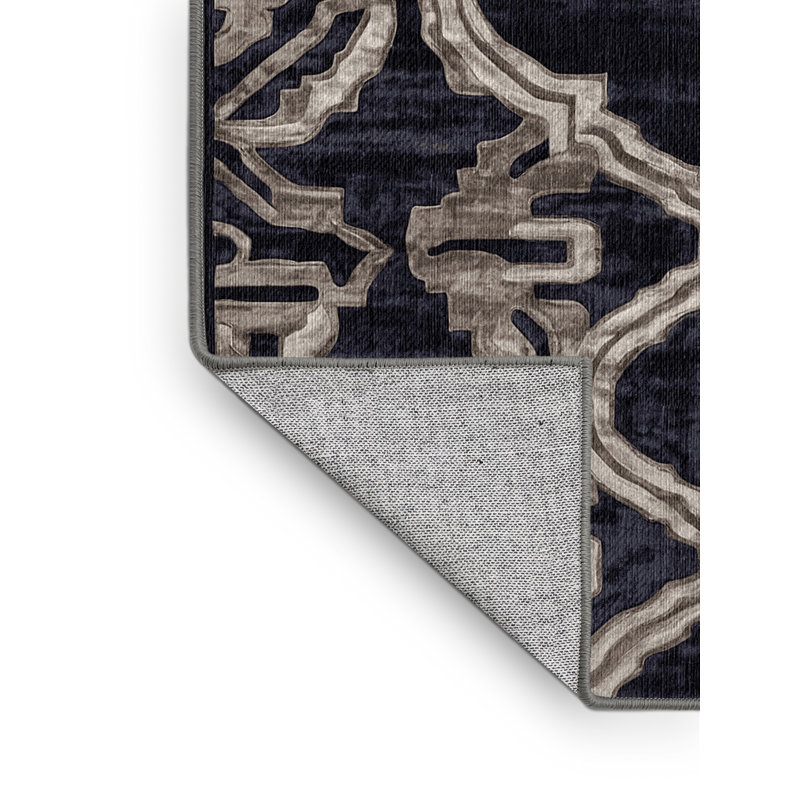 Machine Washable Purple Area Rug, Rectangle 2' x 3'