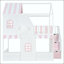 Lit superposé double au dessus d'un lit double avec escalier de rangement-1418754980