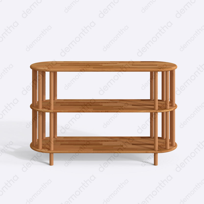Kyoto Short Bookshelf, Solid Wood Bookcase for Bedroom and Home Office, (3 Shelves) 29.9"H x 47.2"W x 15"D