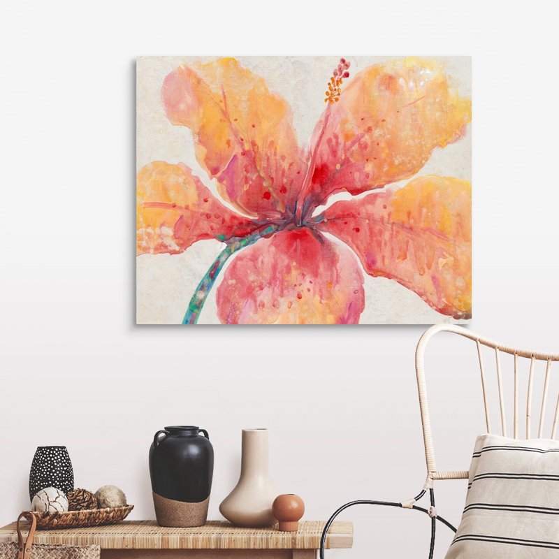Art mural sur toile Blooming Hibiscus, Toile tendue, H 32 po x l 40 po x P 1,25 po