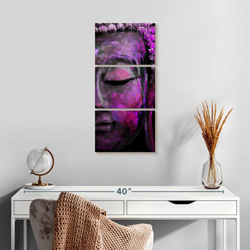 Visage de Bouddha, H 27 po x l 12 po
