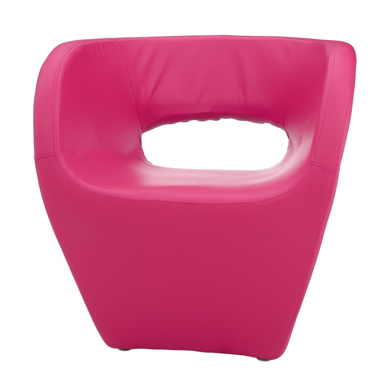 Aldo Faux Leather Barrel Chair, Hot Pink