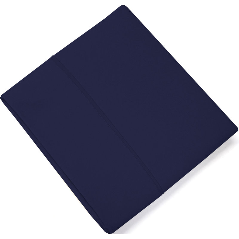 Single Flat/Top Sheet Only, Ultra Soft Double Brushed Microfiber, Navy, Twin Flat Sheet