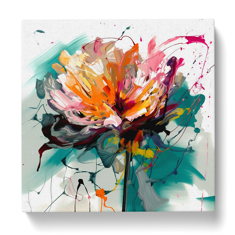 Floral Gestural Art No.7 - Wrapped Canvas, 50cm H x 50cm W x 3cm D