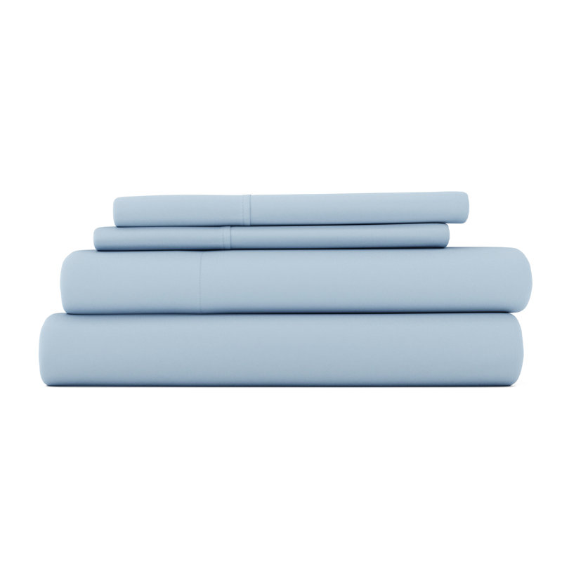 Ensemble de draps en microfibre doublement brossée 4 pièces Becky Cameron 1800 Series, Bleu clair