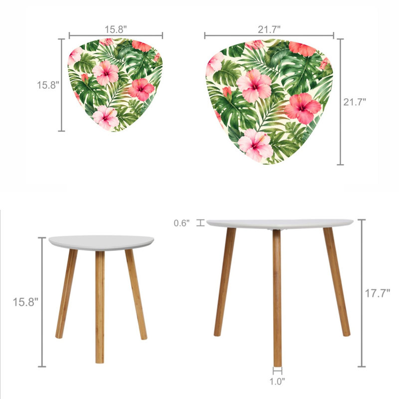 Ensemble de 2 tables basses gigognes Triangle