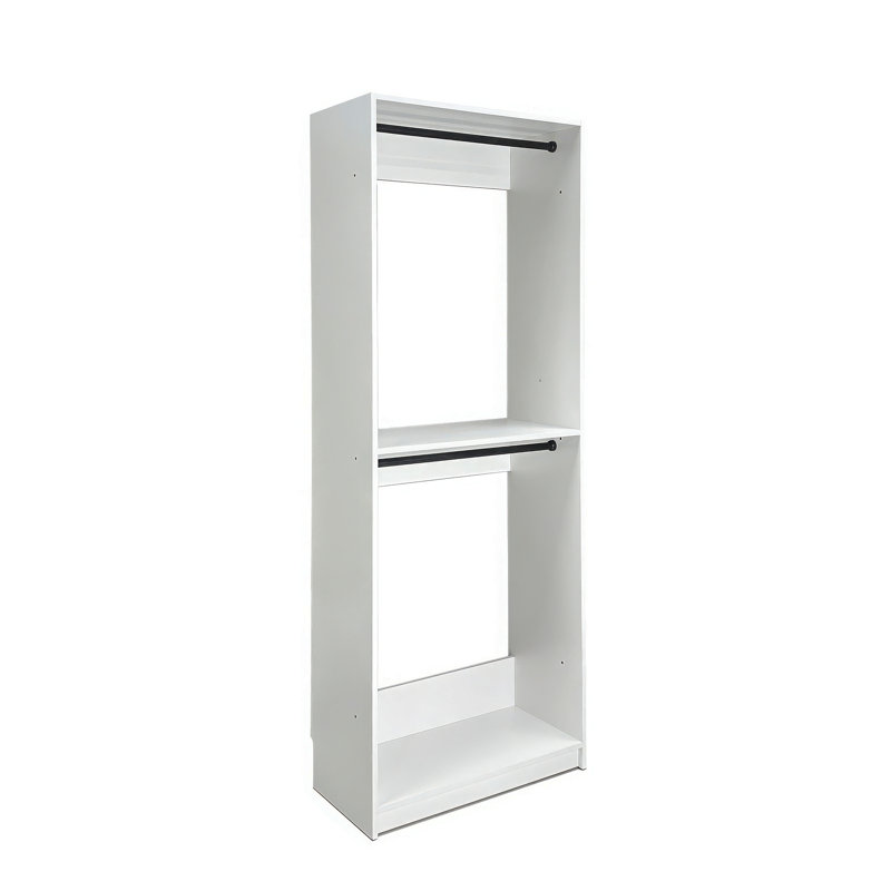 Garde-robe en bois blanc 32 po avec deux tringles Prosper