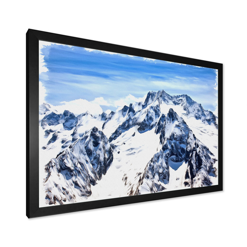 Rockies Mountain In Winter - reproduction de cadre flottant sur toile, H 8 po x l 12 po x P 1 po, Cadre noir