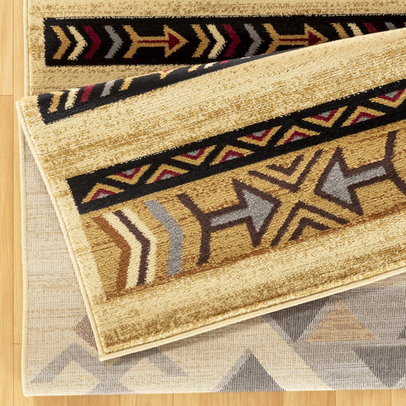 Tapis crème Tribes Southwest Tribes, Rectangle 7 pi 10 po x 10 pi 3 po
