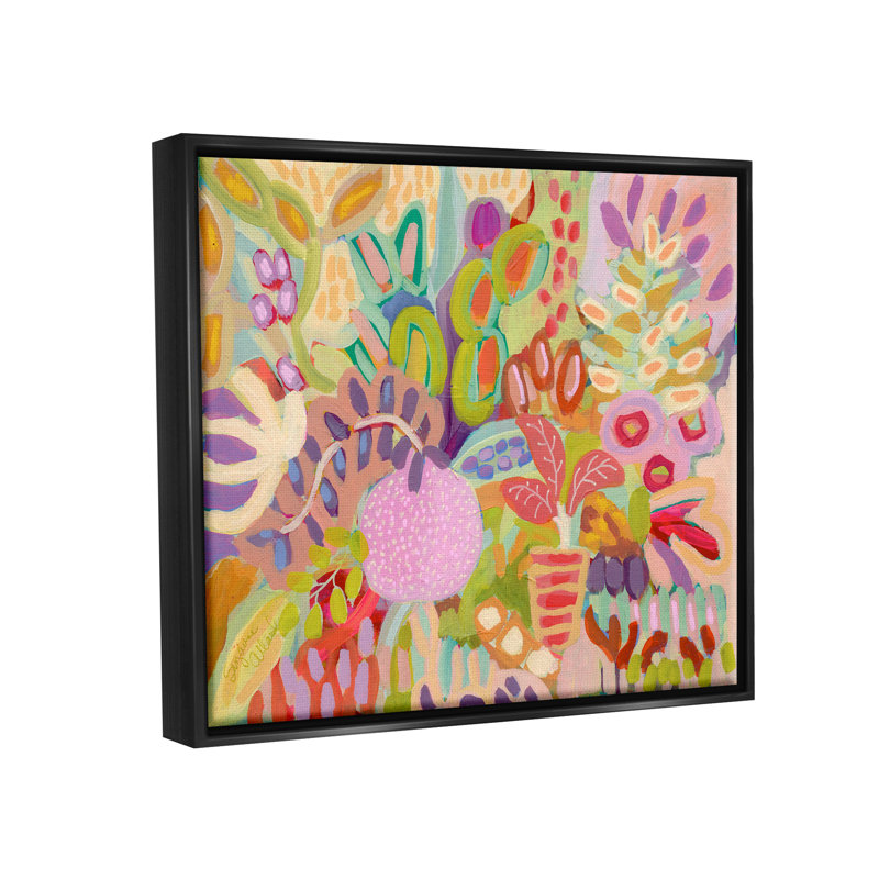 Art mural sur toile flottant Wildon Home® Vivid Abstract Botanical Plants par Suzanne Allard, H 17 po x l 21 po x P 1,7 po