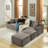 Boneless 115" Wide Modular Corduroy Sectional No Assembly-816380431