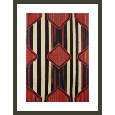 Une couverture de chef Navajo classique par Inconnu - Reproduction giclée encadrée
