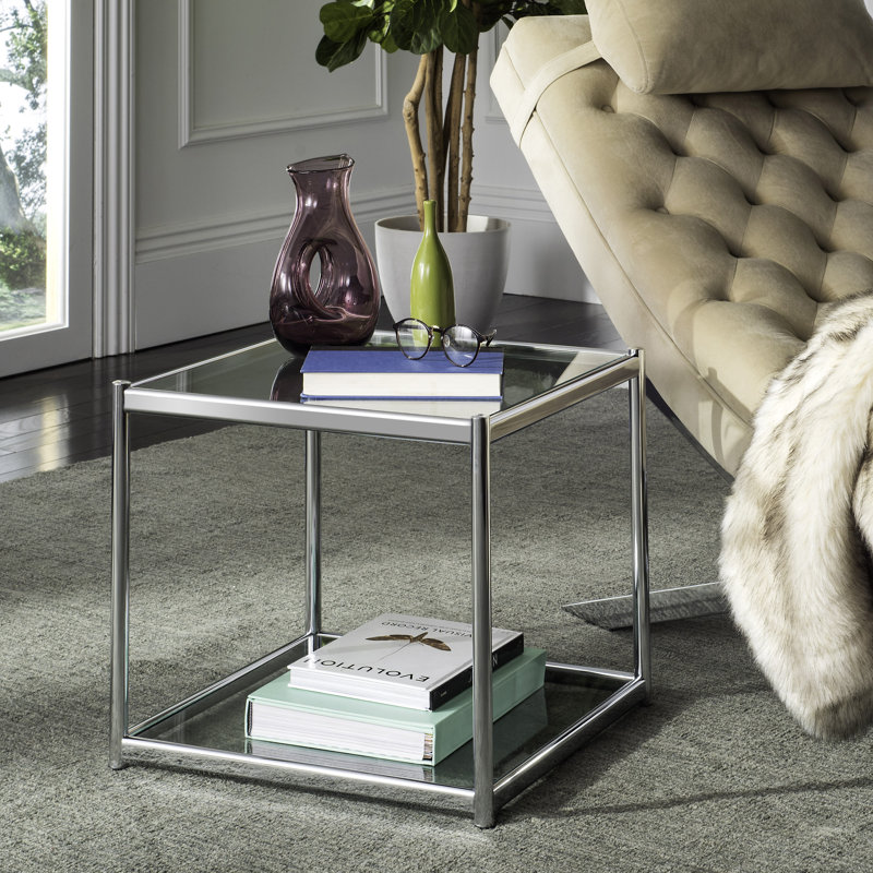 Table de bout avec tablette en verre Havant