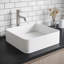 Lavabo de salle de bain rectangulaire fait à la main blanc mat L 18 po x l 15 po x H 5 po Jasmine