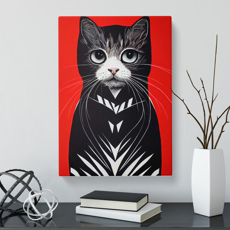 Cat Minimalism Vol.2 - Wrapped Canvas, 76cm H x 50cm W x 3cm D