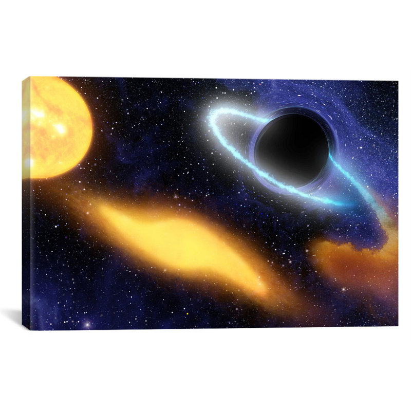 « astronomie » et trou d’espace manger a star, impression sur toile, H 8 po x l 12 po x P 0,75 po