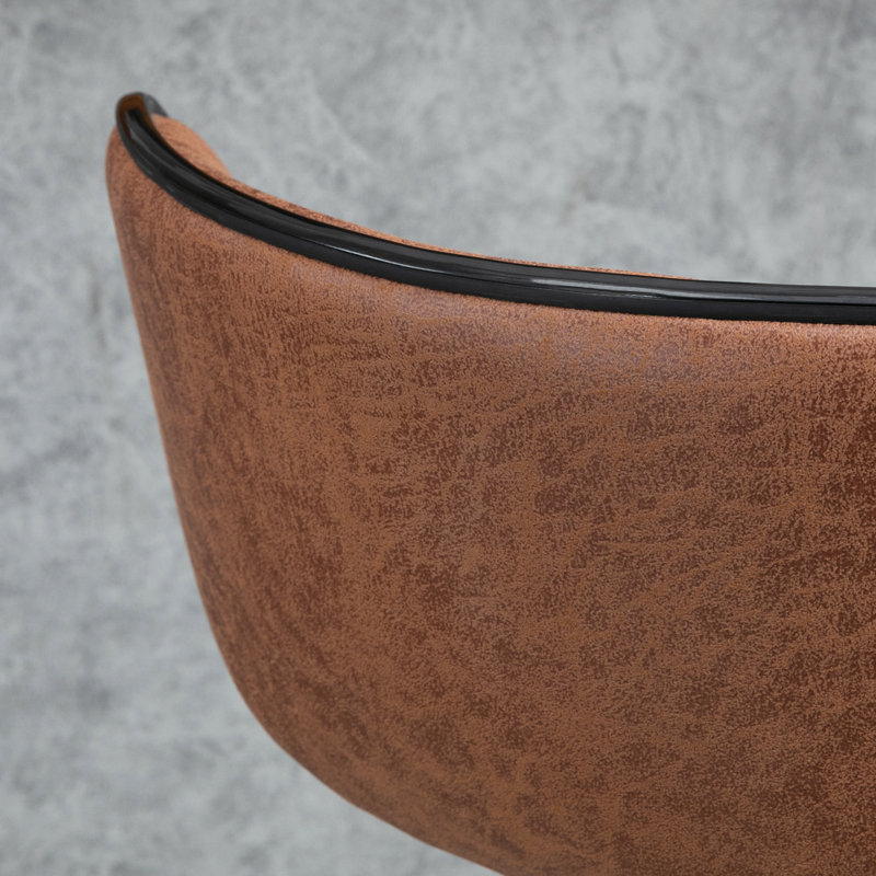 Tabouret de bar rétro en similicuir à hauteur réglable avec siège pivotant, Marron foncé
