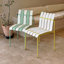 Chaise de salle à manger intérieure et extérieure, bloc de couleur rayé moderne avec siège en PP imperméable et pieds en métal robustes-2022222643