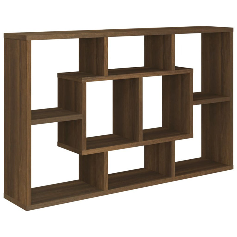 vidaXL Wall Shelf Floating Display Shelf for Home Living Room Engineered Wood, Brown Oak, 20.67 in H x 33.46 in W x 6.30 in D