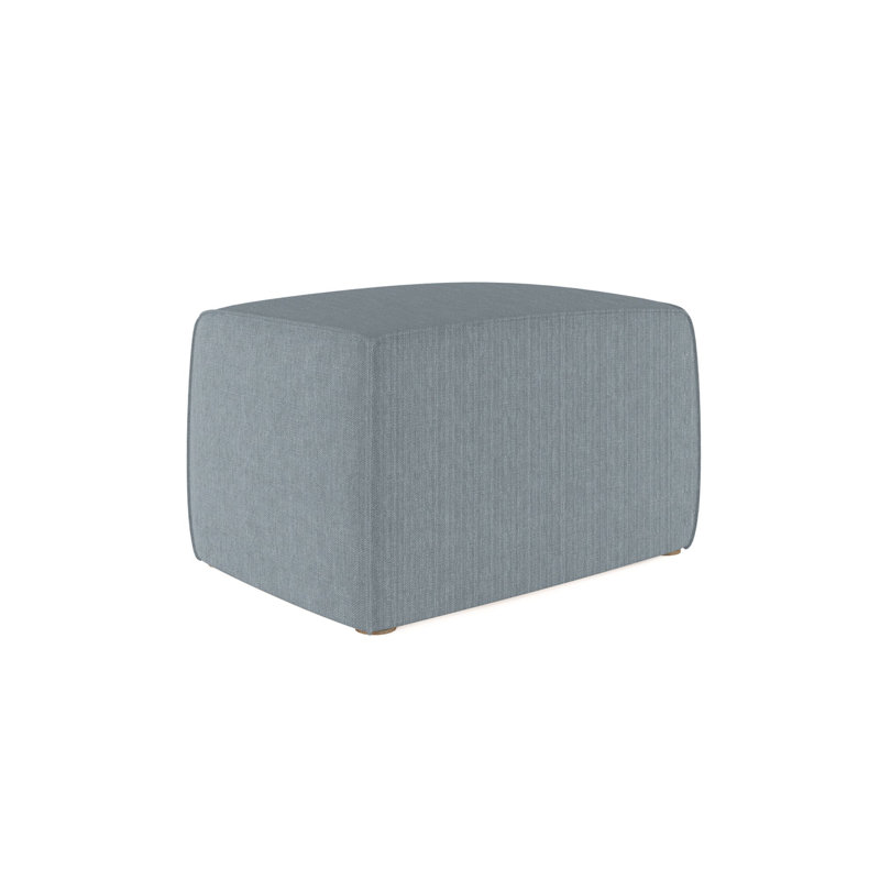 Varick Cube Ottoman, Plush Velvet Oyster, Weathered