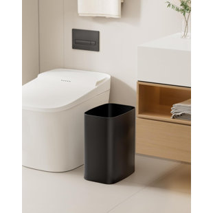 Small Bathroom Trash Can 2.1 Gallon Wastebasket, Modern Metal Garbage Can Office Waste Basket