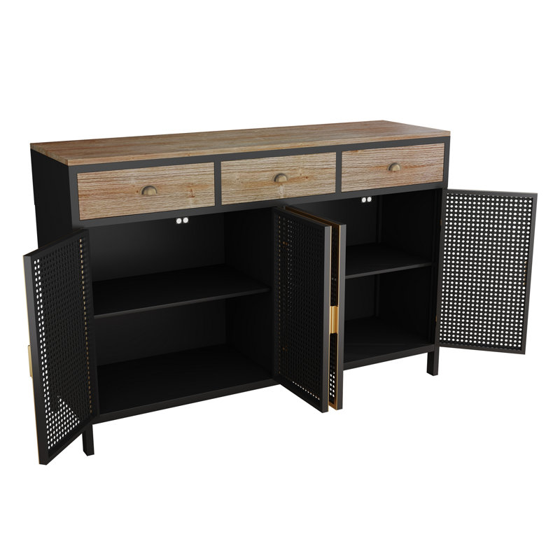 Armoire d'appoint Detelin, Gris foncé