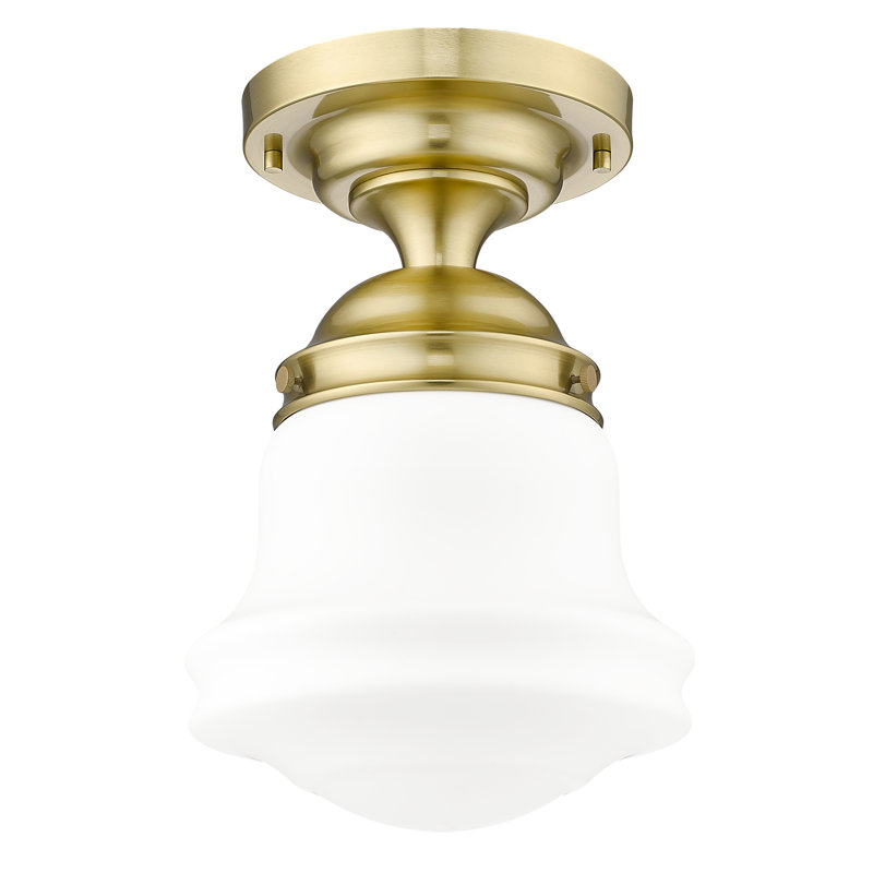 Neriah Glass Semi-Flush Mount Pendant, 15.75" H x 10.5" W, Luxe Gold