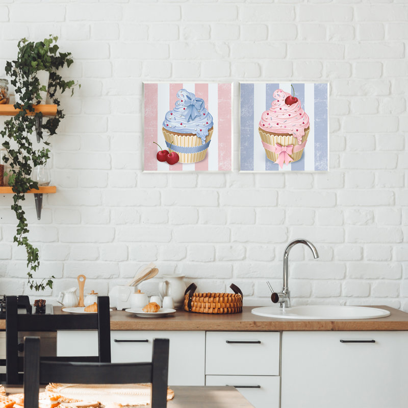Ensemble de 2 plaques murales roses et bleues, par Lori Mosley