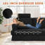 Modern Oversized 261Cm Sectional L-Shaped Corduroy Compression Sofa With Storage Pockets-1375116100