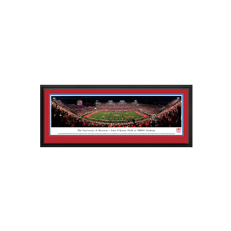 NCAA Navy Football Panoramic Print, Black Floater Framed, 18" H x 44" W x 0.88" D