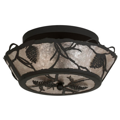 Plafonnier semi-encastré 2 lumières 16,5 po unique
