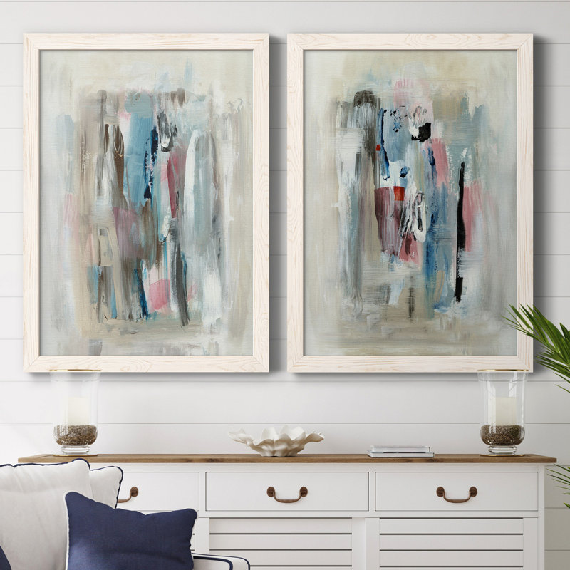 «Rain Shadow I», ensemble de 2 reproductions d'art, H 44 po x l 31 po x P 1 po, Pas de tapis, Toile blanche encadrée