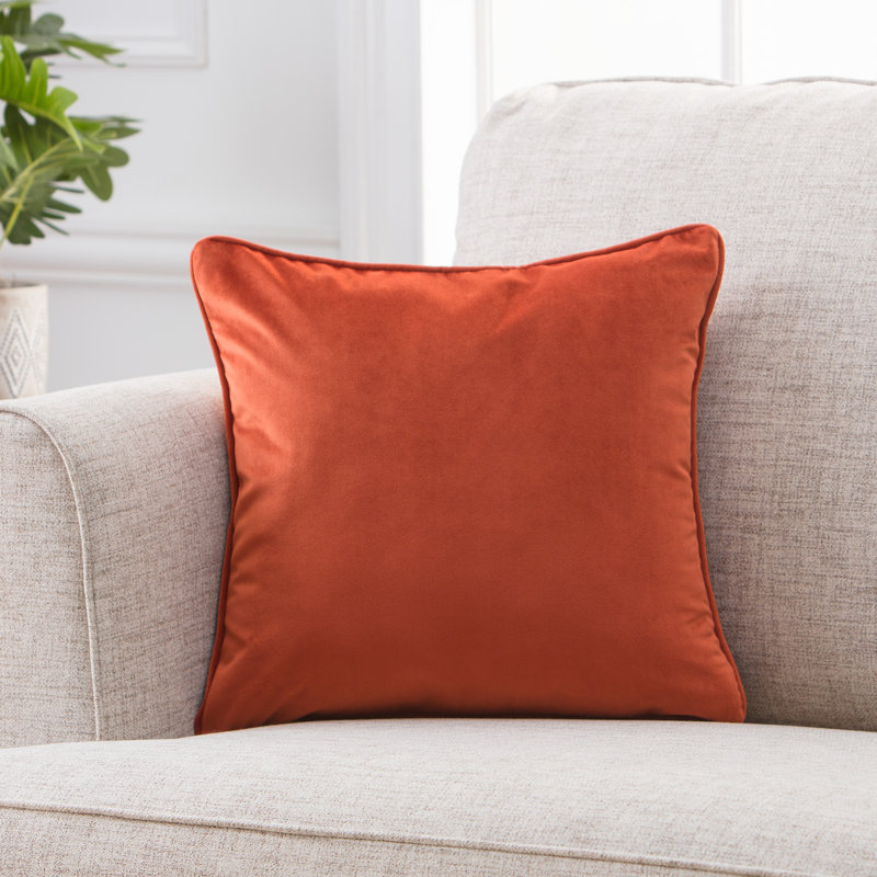 Rust Velvet Square Throw Pillow Cover, 18x18 Inches