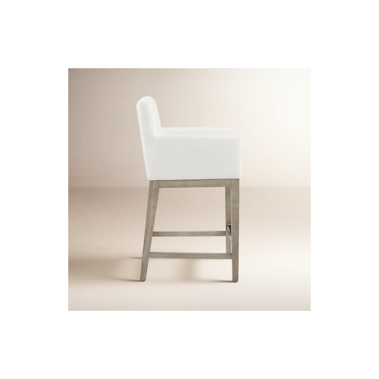 Bethea Counter Stool With Arms, Prestige Pearl Tweed