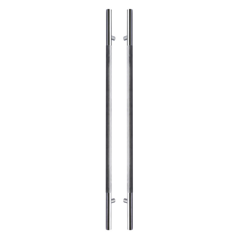 Knurled Long Door Pull, 72", Double-Sided, Matte Black, 72"