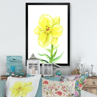 «Yellow Lilium Flower Blossoming», art mural traditionnel sur toile