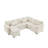97 Inch L-Shaped Corner Sectional Sofa Couch with Seat and Storage Ottoman,Chenille Fabric Corner Couch with 7 Seats & 2 Pillows for Living Room, Beige