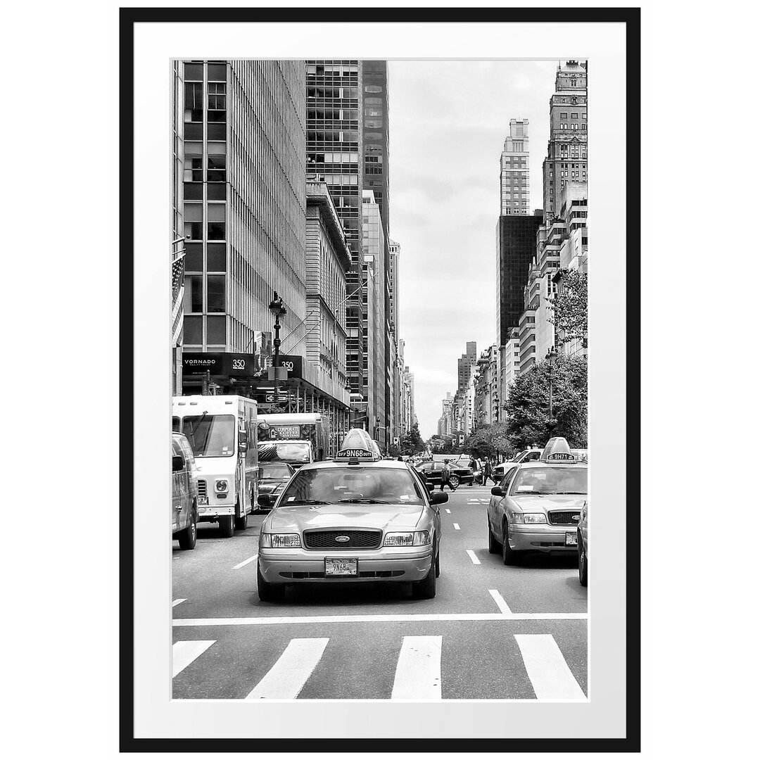 Gerahmtes Poster - Taxi in New York City