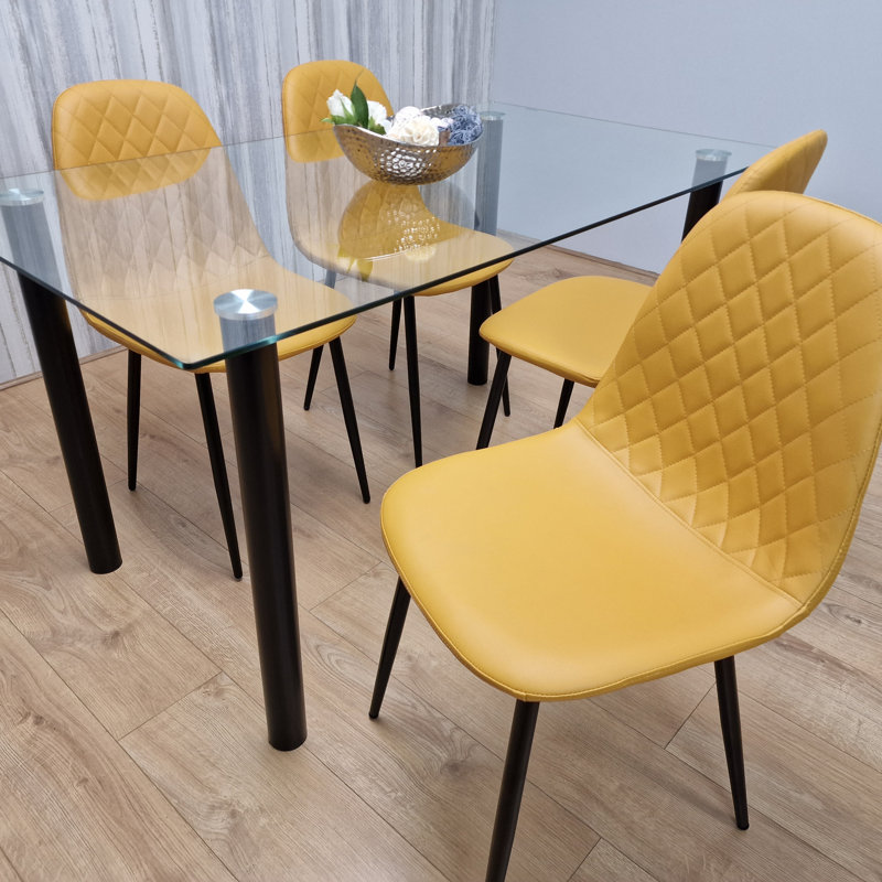 Charlice 4 - Person Dining Set, 75 cm H x 120 cm L x 70 cm W