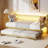 Twin Daybed With Trundle, Day Bed With Charging Station & LED Lights, Metal Sofa Bed Frame With Pull Out Trundle For Living Room, Bedroom, Apartment And Small Spaces, Gold
