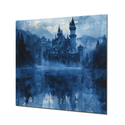 Art mural bleu et noir, château allemand I, château