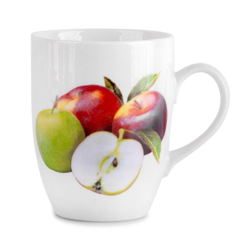 Tasse en porcelaine tchèque, pommes fraîches