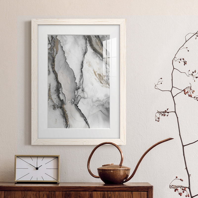 Abstract Ink Fantasy I - Single Picture Frame Print, White Framed Paper, 20" H x 17" W, Yes