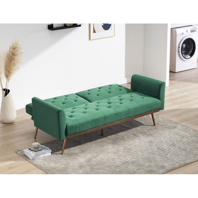 Canapé-lit 68,30 po Dilauro, Velours vert