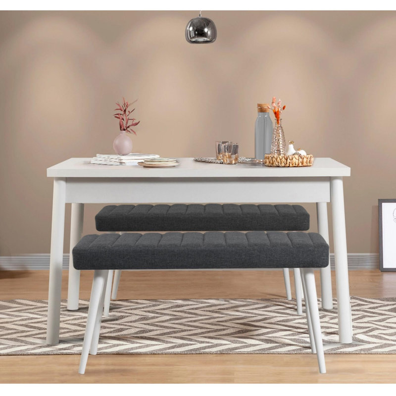 Ferro 3 - Person Dining Set, White, Anthracite