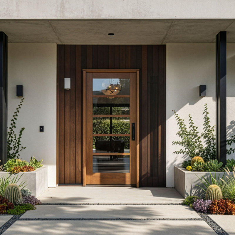 Porte simple, extérieur pré-monté RTA, SDL 5 Lite, bois d'acajou brut, Porte de 37,75 po x 82 po [36 po]