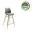 Upholstered Counter Stool with Metal Frame-1651201771
