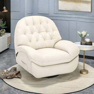 Nervie Faux Leather Swivel Recliner