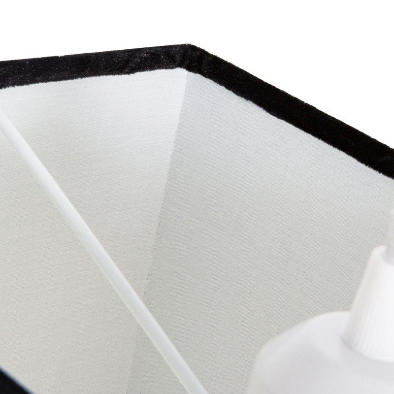 Contemporary Designer Crushed Velvet Fabric Rectangular Lamp Shade, Black