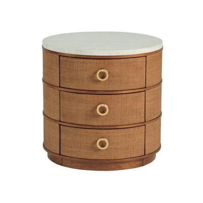 Palm Desert Banning Raffia Round Lamp Table